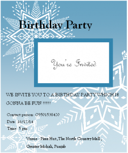 Birthday Invitation card